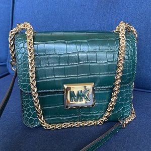 Michael Kors Sonia Small SQR Shoulder Crossbody Bag Racing Green Color